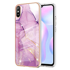 Silicone Candy Rubber Gel Fashionable Pattern Soft Case Cover Y05B for Xiaomi Redmi 9A Clove Purple