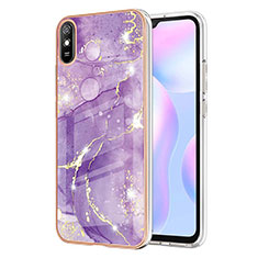 Silicone Candy Rubber Gel Fashionable Pattern Soft Case Cover Y05B for Xiaomi Redmi 9i Purple