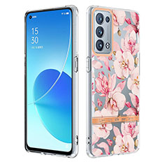 Silicone Candy Rubber Gel Fashionable Pattern Soft Case Cover Y06B for Oppo Reno6 Pro+ Plus 5G Pink
