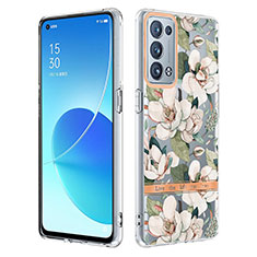 Silicone Candy Rubber Gel Fashionable Pattern Soft Case Cover Y06B for Oppo Reno6 Pro+ Plus 5G White