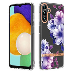Silicone Candy Rubber Gel Fashionable Pattern Soft Case Cover Y06B for Samsung Galaxy A04s Purple