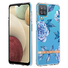 Silicone Candy Rubber Gel Fashionable Pattern Soft Case Cover Y06B for Samsung Galaxy A12 Nacho Blue