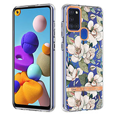 Silicone Candy Rubber Gel Fashionable Pattern Soft Case Cover Y06B for Samsung Galaxy A21s White