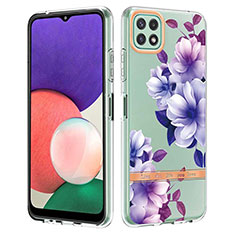 Silicone Candy Rubber Gel Fashionable Pattern Soft Case Cover Y06B for Samsung Galaxy A22s 5G Purple