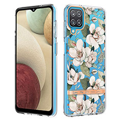 Silicone Candy Rubber Gel Fashionable Pattern Soft Case Cover Y06B for Samsung Galaxy M12 White