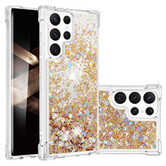 Silicone Candy Rubber Gel Fashionable Pattern Soft Case Cover Y06B for Samsung Galaxy S24 Ultra 5G Gold
