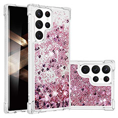 Silicone Candy Rubber Gel Fashionable Pattern Soft Case Cover Y06B for Samsung Galaxy S24 Ultra 5G Rose Gold