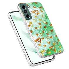 Silicone Candy Rubber Gel Fashionable Pattern Soft Case Cover Y07B for Samsung Galaxy S22 5G Green