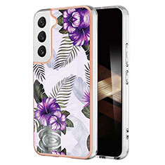 Silicone Candy Rubber Gel Fashionable Pattern Soft Case Cover Y10B for Samsung Galaxy S24 5G Purple
