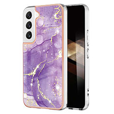 Silicone Candy Rubber Gel Fashionable Pattern Soft Case Cover Y11B for Samsung Galaxy S24 5G Purple