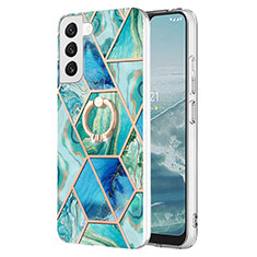 Silicone Candy Rubber Gel Fashionable Pattern Soft Case Cover Y13B for Samsung Galaxy S22 5G Blue