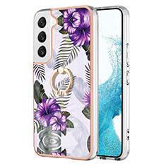 Silicone Candy Rubber Gel Fashionable Pattern Soft Case Cover Y15B for Samsung Galaxy S22 Plus 5G Purple