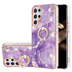 Silicone Candy Rubber Gel Fashionable Pattern Soft Case Cover Y16B for Samsung Galaxy S24 Ultra 5G Purple