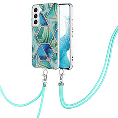 Silicone Candy Rubber Gel Fashionable Pattern Soft Case Cover Y18B for Samsung Galaxy S21 5G Blue