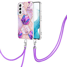Silicone Candy Rubber Gel Fashionable Pattern Soft Case Cover Y18B for Samsung Galaxy S21 5G Clove Purple