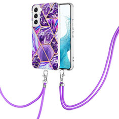 Silicone Candy Rubber Gel Fashionable Pattern Soft Case Cover Y18B for Samsung Galaxy S21 5G Purple