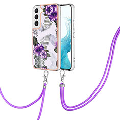 Silicone Candy Rubber Gel Fashionable Pattern Soft Case Cover Y20B for Samsung Galaxy S22 5G Purple