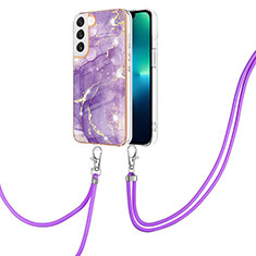 Silicone Candy Rubber Gel Fashionable Pattern Soft Case Cover Y21B for Samsung Galaxy S21 5G Purple