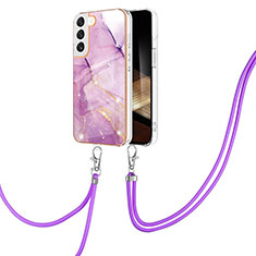 Silicone Candy Rubber Gel Fashionable Pattern Soft Case Cover Y21B for Samsung Galaxy S24 5G Clove Purple
