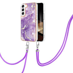 Silicone Candy Rubber Gel Fashionable Pattern Soft Case Cover Y21B for Samsung Galaxy S24 5G Purple