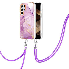 Silicone Candy Rubber Gel Fashionable Pattern Soft Case Cover Y21B for Samsung Galaxy S24 Ultra 5G Clove Purple