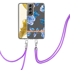 Silicone Candy Rubber Gel Fashionable Pattern Soft Case Cover Y22B for Samsung Galaxy S21 5G Blue