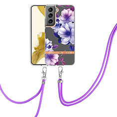 Silicone Candy Rubber Gel Fashionable Pattern Soft Case Cover Y22B for Samsung Galaxy S22 5G Purple