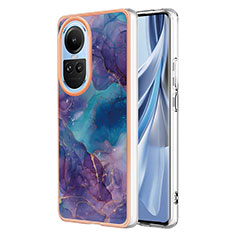 Silicone Candy Rubber Gel Fashionable Pattern Soft Case Cover YB1 for Oppo Reno10 5G Purple