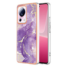Silicone Candy Rubber Gel Fashionable Pattern Soft Case Cover YB1 for Xiaomi Mi 13 Lite 5G Purple