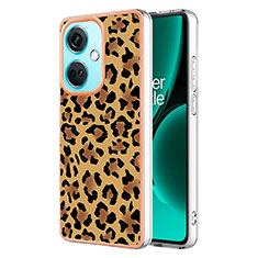 Silicone Candy Rubber Gel Fashionable Pattern Soft Case Cover YB2 for OnePlus Nord CE 3 5G Brown