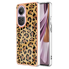 Silicone Candy Rubber Gel Fashionable Pattern Soft Case Cover YB2 for Oppo Reno10 5G Brown