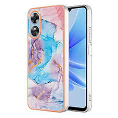 Silicone Candy Rubber Gel Fashionable Pattern Soft Case Cover YB3 for Oppo A17 Blue