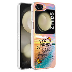 Silicone Candy Rubber Gel Fashionable Pattern Soft Case Cover YB3 for Samsung Galaxy Z Flip5 5G Mixed