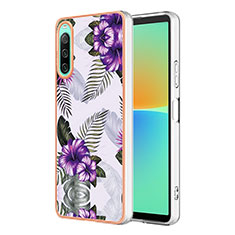 Silicone Candy Rubber Gel Fashionable Pattern Soft Case Cover YB4 for Sony Xperia 10 IV Purple