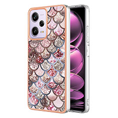 Silicone Candy Rubber Gel Fashionable Pattern Soft Case Cover YB4 for Xiaomi Redmi Note 12 Pro 5G Brown