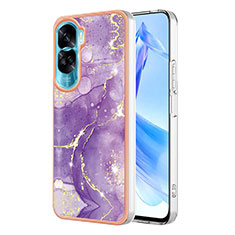 Silicone Candy Rubber Gel Fashionable Pattern Soft Case Cover YB5 for Huawei Honor 90 Lite 5G Purple