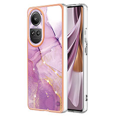 Silicone Candy Rubber Gel Fashionable Pattern Soft Case Cover YB5 for Oppo Reno10 5G Clove Purple