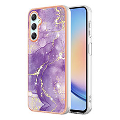 Silicone Candy Rubber Gel Fashionable Pattern Soft Case Cover YB5 for Samsung Galaxy A25 5G Purple