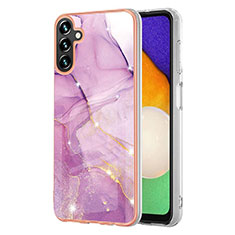 Silicone Candy Rubber Gel Fashionable Pattern Soft Case Cover YB5 for Samsung Galaxy A34 5G Clove Purple