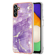 Silicone Candy Rubber Gel Fashionable Pattern Soft Case Cover YB5 for Samsung Galaxy A34 5G Purple