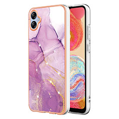 Silicone Candy Rubber Gel Fashionable Pattern Soft Case Cover YB5 for Samsung Galaxy M04 Clove Purple