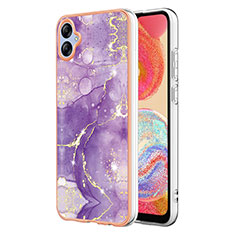 Silicone Candy Rubber Gel Fashionable Pattern Soft Case Cover YB5 for Samsung Galaxy M04 Purple