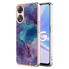 Silicone Candy Rubber Gel Fashionable Pattern Soft Case Cover YB7 for Oppo A78 5G Purple