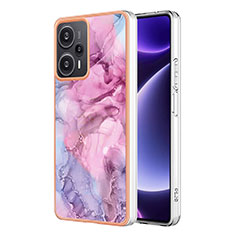 Silicone Candy Rubber Gel Fashionable Pattern Soft Case Cover YB7 for Xiaomi Poco F5 5G Clove Purple