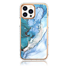 Silicone Candy Rubber Gel Fashionable Pattern Soft Case Cover YJ1 for Apple iPhone 13 Pro Max Blue