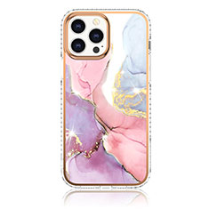Silicone Candy Rubber Gel Fashionable Pattern Soft Case Cover YJ1 for Apple iPhone 13 Pro Pink