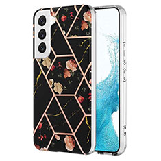 Silicone Candy Rubber Gel Flowers Soft Case Cover A01 for Samsung Galaxy S21 Plus 5G Black