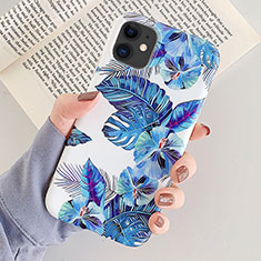 Silicone Candy Rubber Gel Flowers Soft Case Cover for Apple iPhone 11 Blue