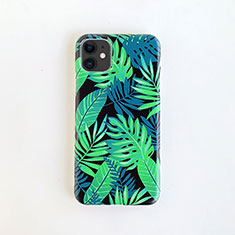 Silicone Candy Rubber Gel Flowers Soft Case Cover for Apple iPhone 11 Green
