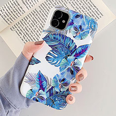 Silicone Candy Rubber Gel Flowers Soft Case Cover for Apple iPhone 11 Pro Blue